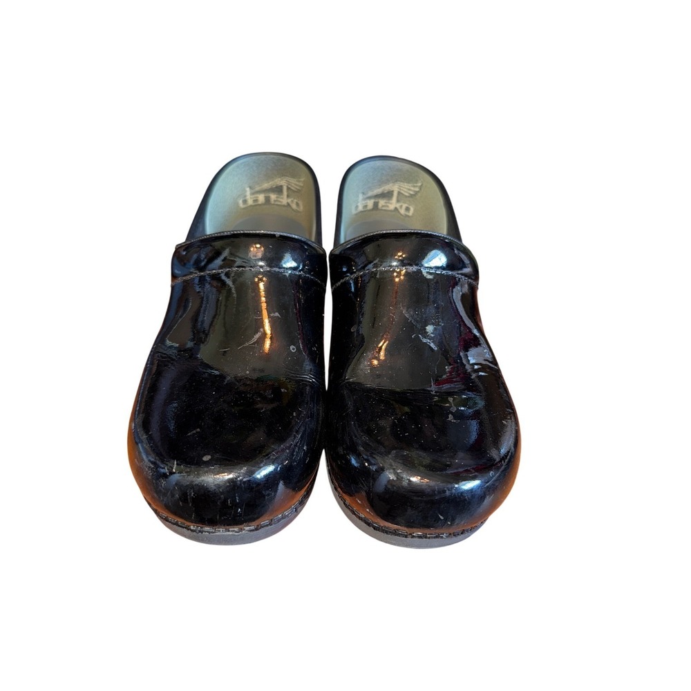 Dansko XP 20 Patent Leather Clogs Black Slip On Comfort Shoes Women Size